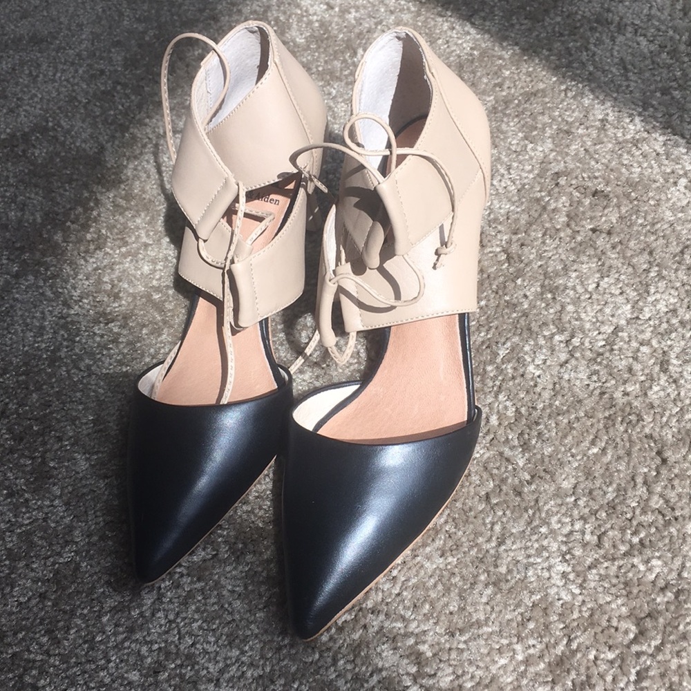 Black and Tan Ava & Aiden heels, size 6 1/2